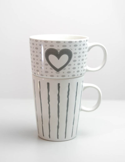 Caneca dupla de porcelana