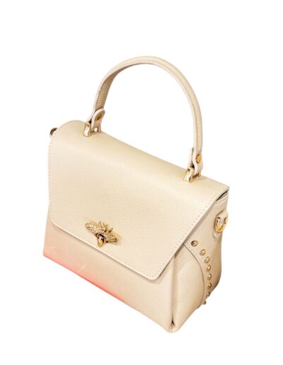 Bolsa Italiana Bee Couro Natural