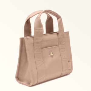 Bolsa Duna Tote M em tecido Canvas taupe Furla