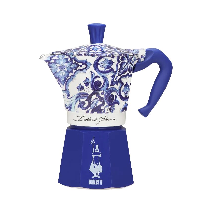 Cafeteira Italiana Bialetti Moka Express D&G Blu Mediterraneo