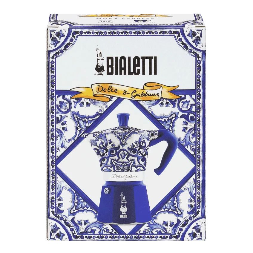 Cafeteira Italiana Bialetti Moka Express D&G Blu Mediterraneo