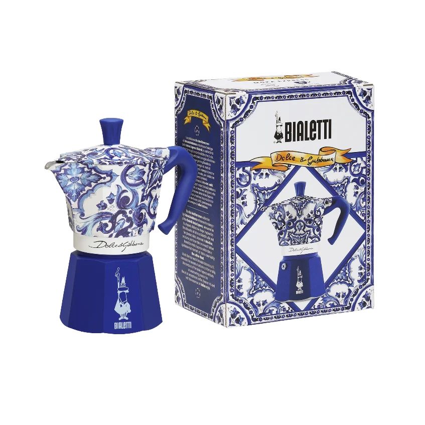 Cafeteira Italiana Bialetti Moka Express D&G Blu Mediterraneo