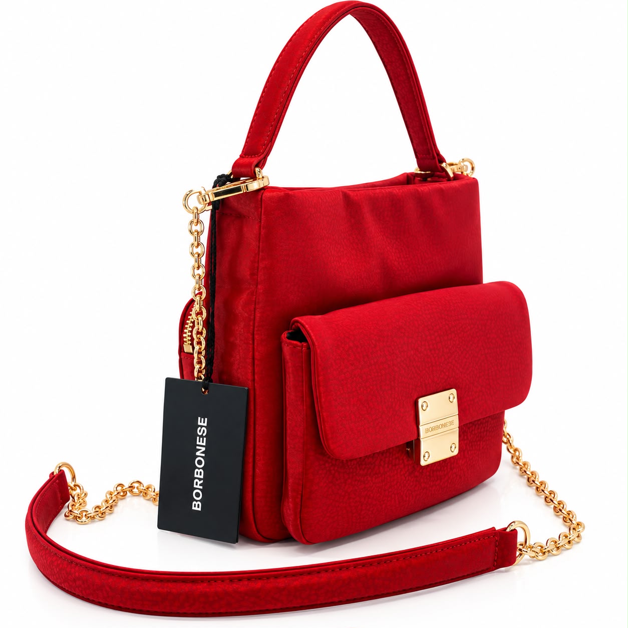 Bolsa Sequiello em tecido tecno Borbonese