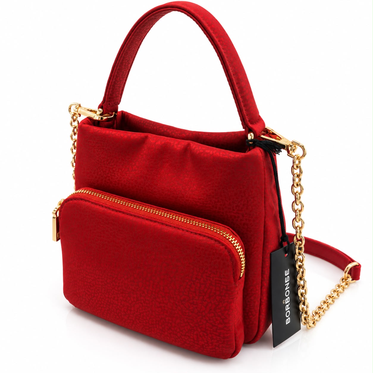 Bolsa Sequiello em tecido tecno Borbonese