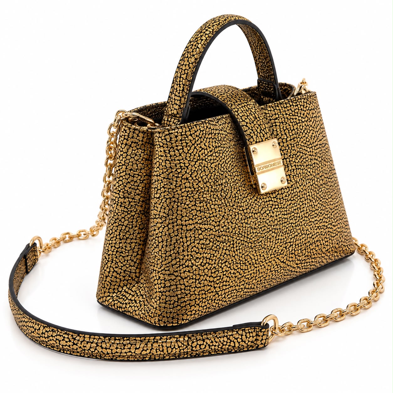 Bolsa Mini CT em couro metalizado Borbonese