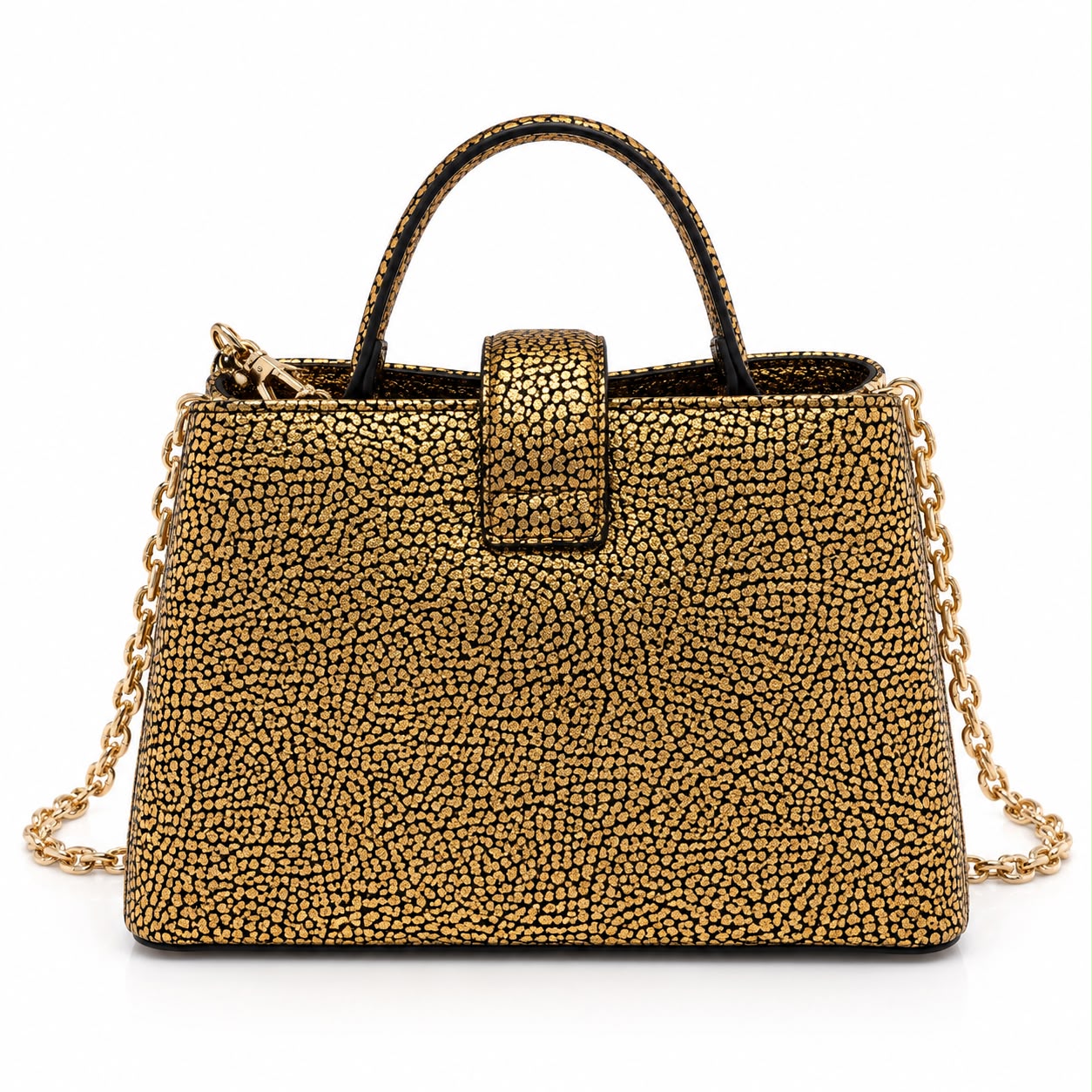Bolsa Mini CT em couro metalizado Borbonese