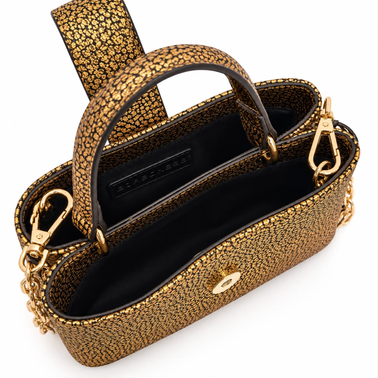 Bolsa Mini CT em couro metalizado Borbonese