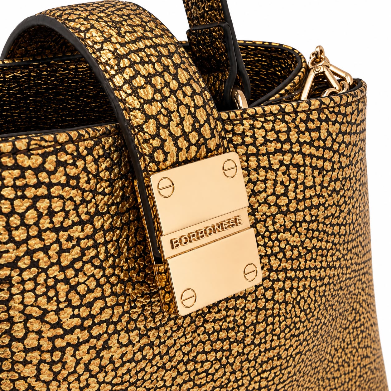 Bolsa Mini CT em couro metalizado Borbonese