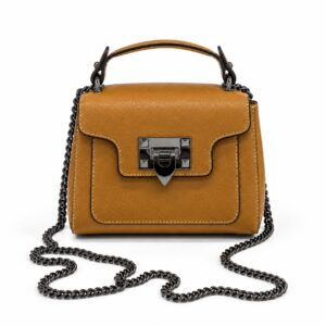 Bolsa em couro caramelo Federica Made in Italy